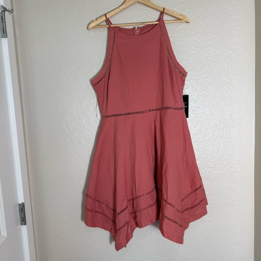 Lulu’s Catch Your Eye Rusty Rose Skater Dress Size XL Minimalist Modern Chic - Picture 2 of 9